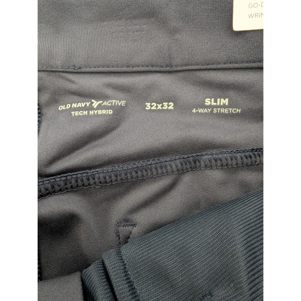 Old Navy Active Tech Hybrid Slim Pants Mens 32x32 Navy Blue 4-Way Stretch New - Picture 4 of 9